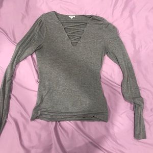 Grey long sleeve top from garage small